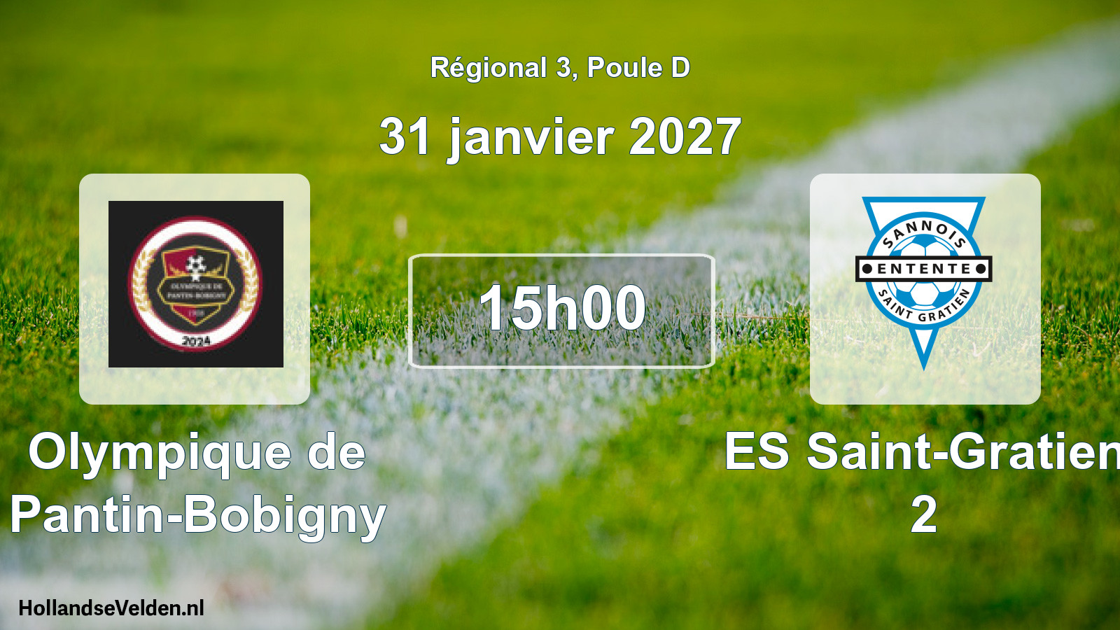 Scheduled Match: Olympique de Pantin-Bobigny - ES Saint-Gratien 2 (31 January 2027)