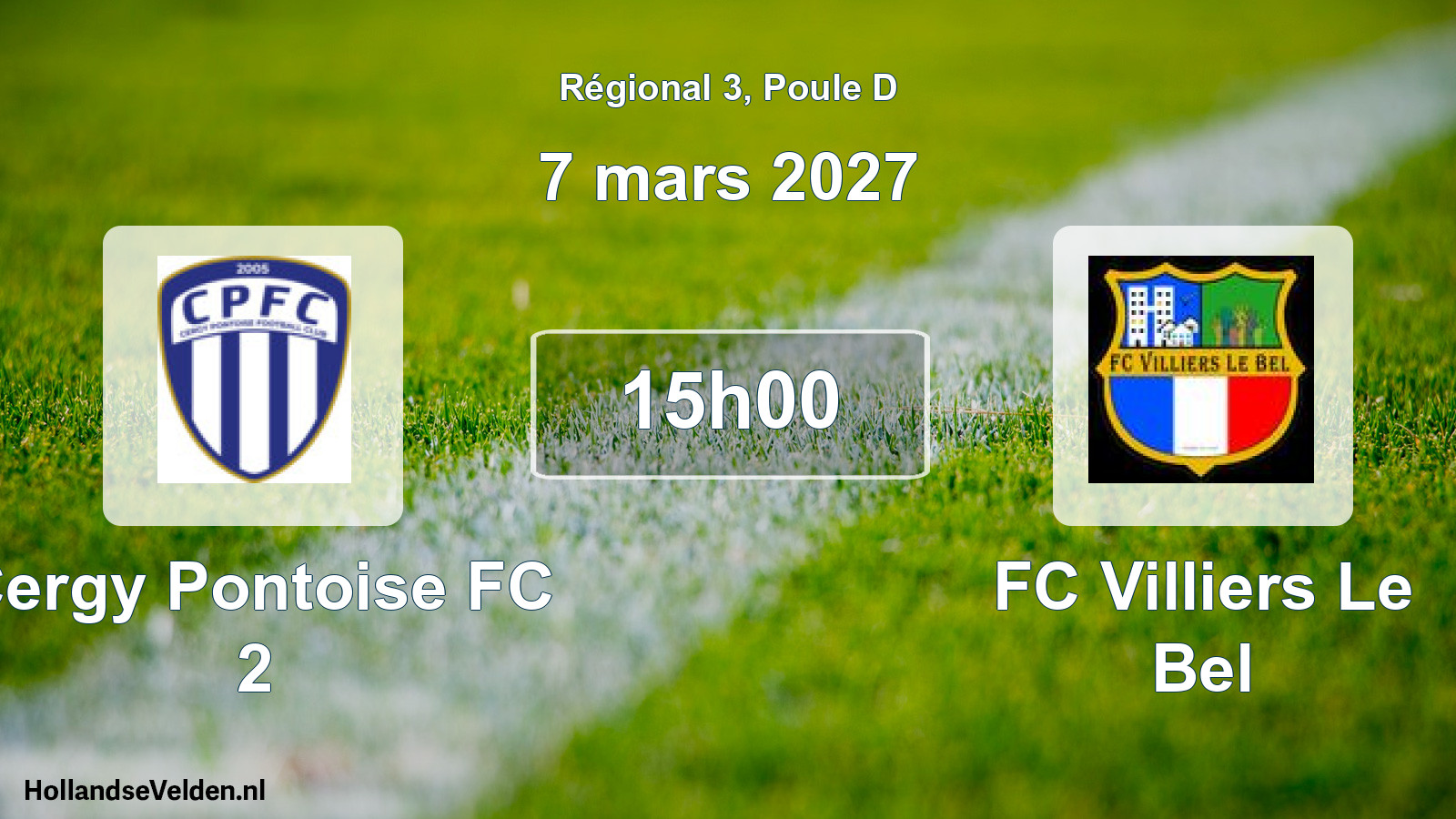 Scheduled Match: Cergy Pontoise FC 2 - FC Villiers Le Bel (7 March 2027)