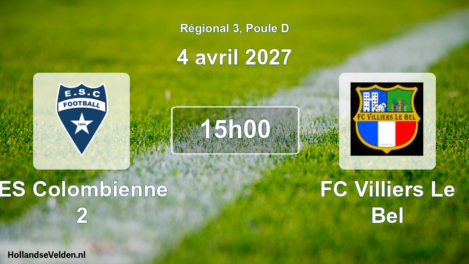 Scheduled Match: ES Colombienne 2 - FC Villiers Le Bel (4 April 2027)