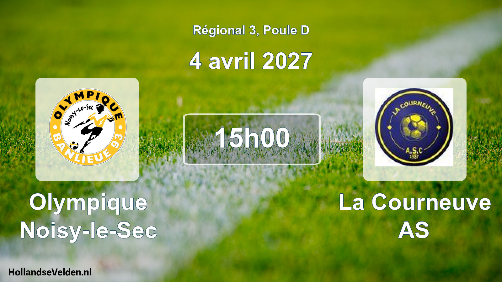 Match programmé: Olympique Noisy-le-Sec - La Courneuve AS (4 avril 2027)