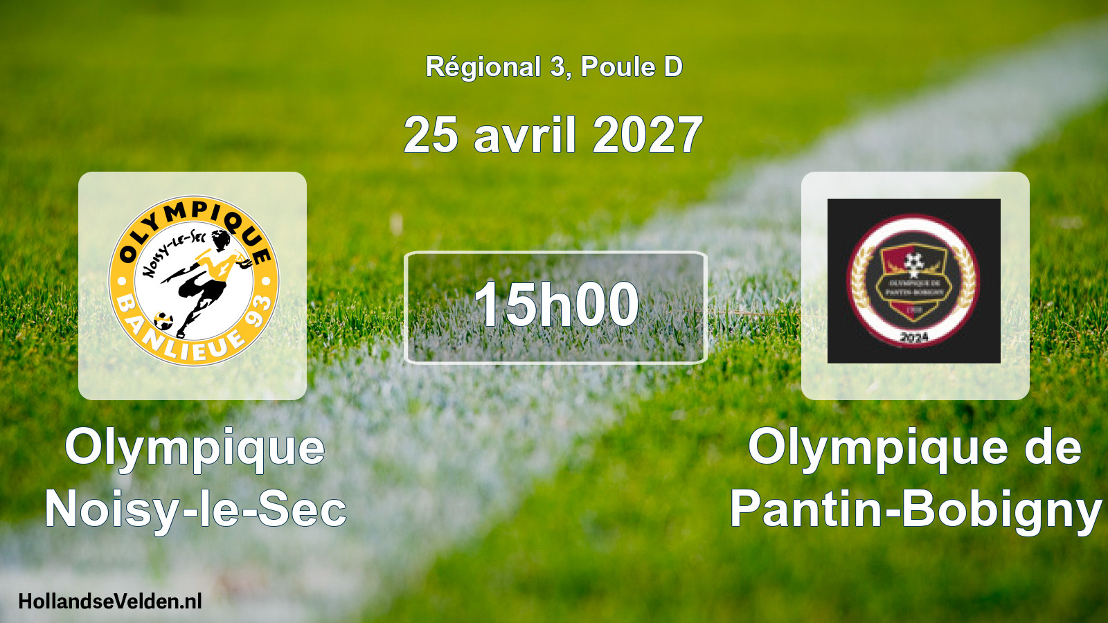 Scheduled Match: Olympique Noisy-le-Sec - Olympique de Pantin-Bobigny (25 April 2027)