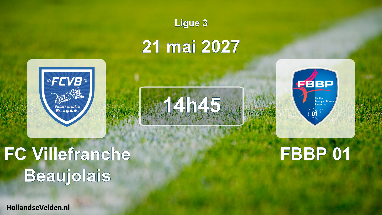 Match programmé: FC Villefranche Beaujolais - FBBP 01 (21 mai 2027)