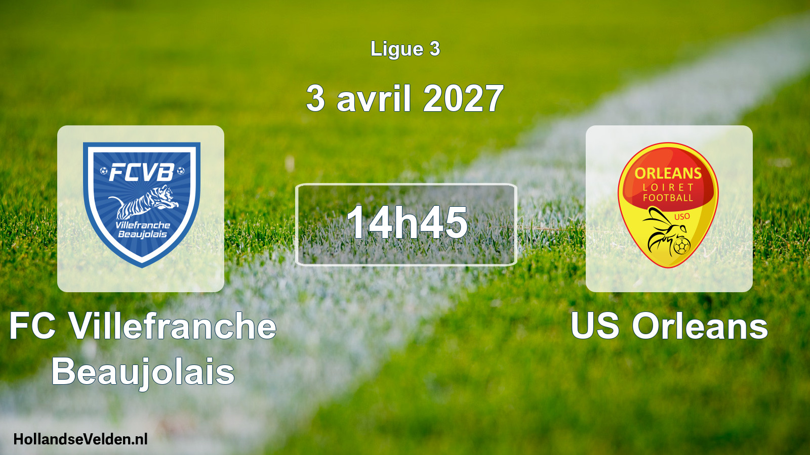 Match programmé: FC Villefranche Beaujolais - US Orleans (3 avril 2027)