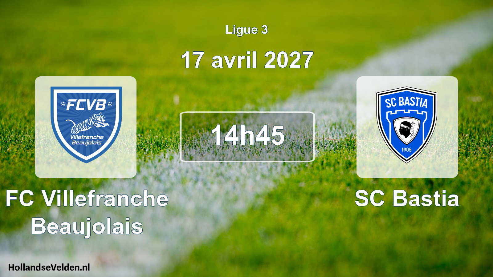Match programmé: FC Villefranche Beaujolais - SC Bastia (17 avril 2027)