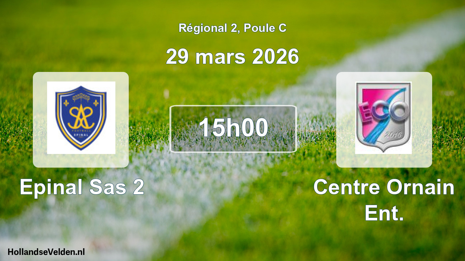 Geplande wedstrijd: Epinal Sas 2 - Centre Ornain Ent. (29 mars 2026)