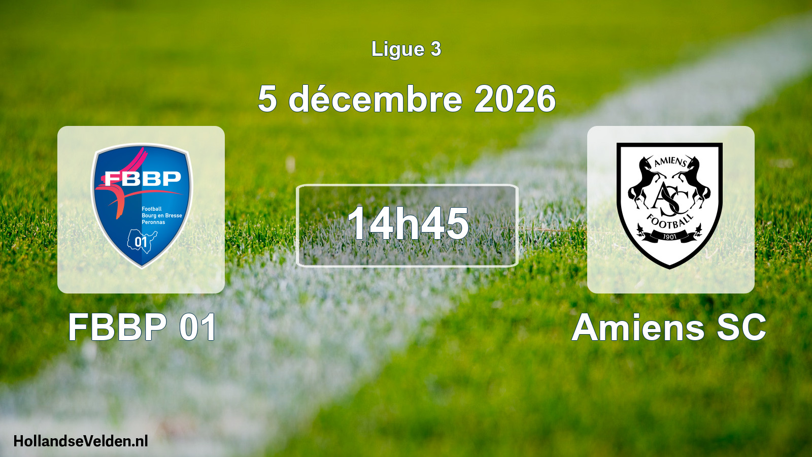 Match programmé: FBBP 01 - Amiens SC (5 décembre 2026)