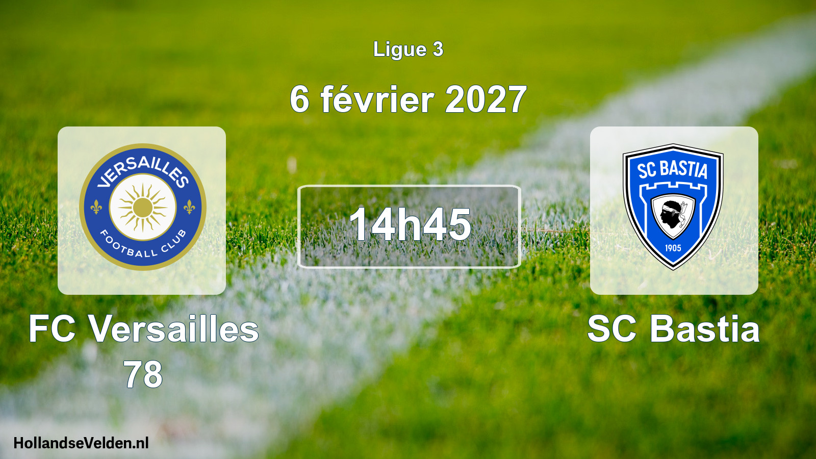 Match programmé: FC Versailles 78 - SC Bastia (6 février 2027)
