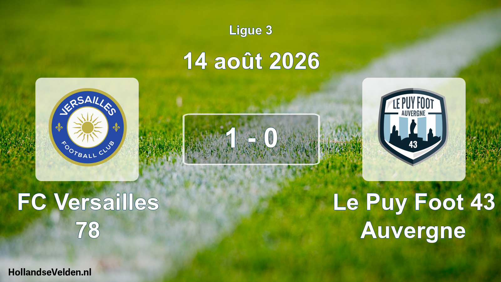 Total number of matches played: FC Versailles 78 - Le Puy Foot 43 Auvergne 1 - 0 (14 August 2026)