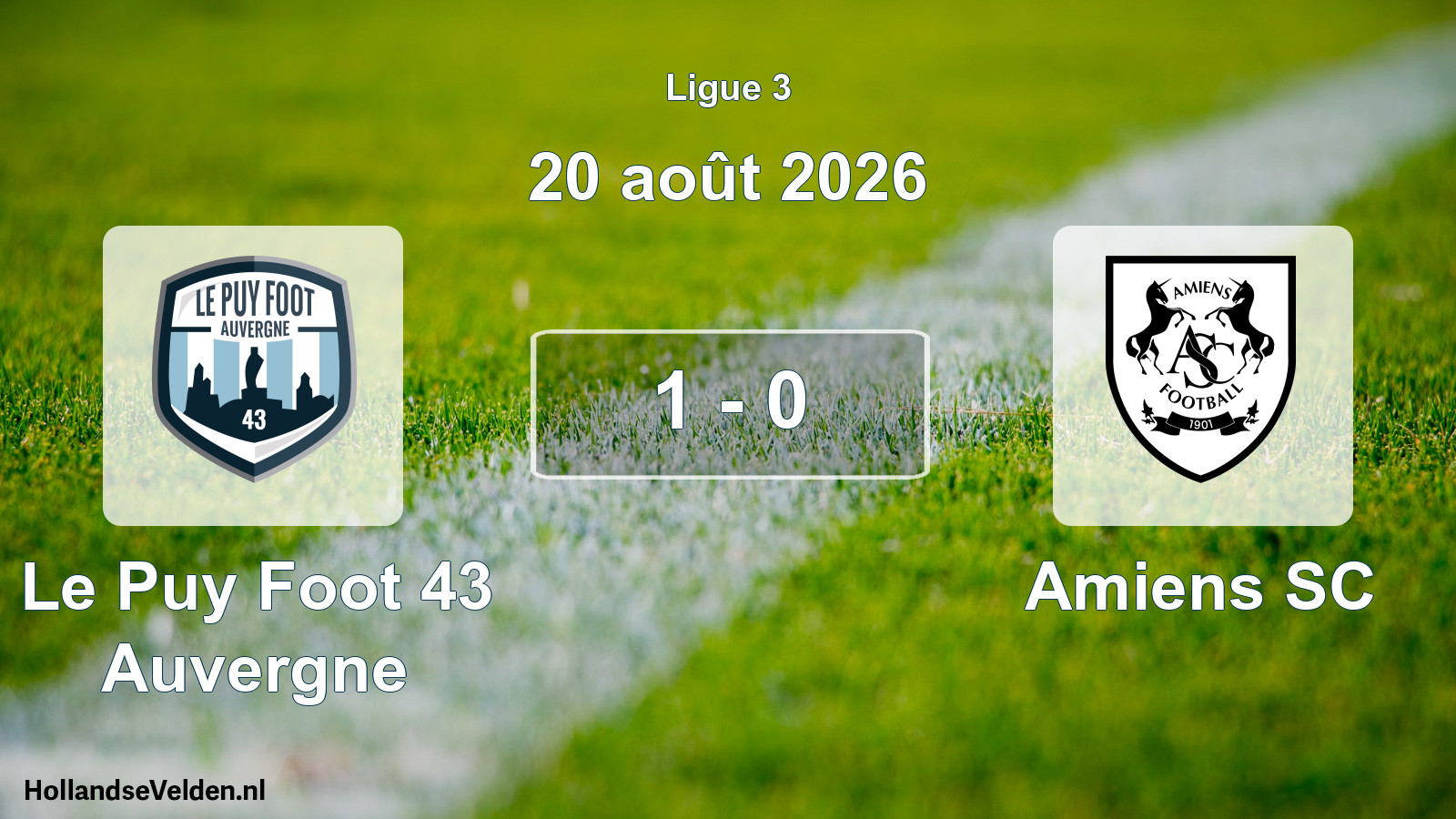 Total number of matches played: Le Puy Foot 43 Auvergne - Amiens SC 1 - 0 (20 August 2026)