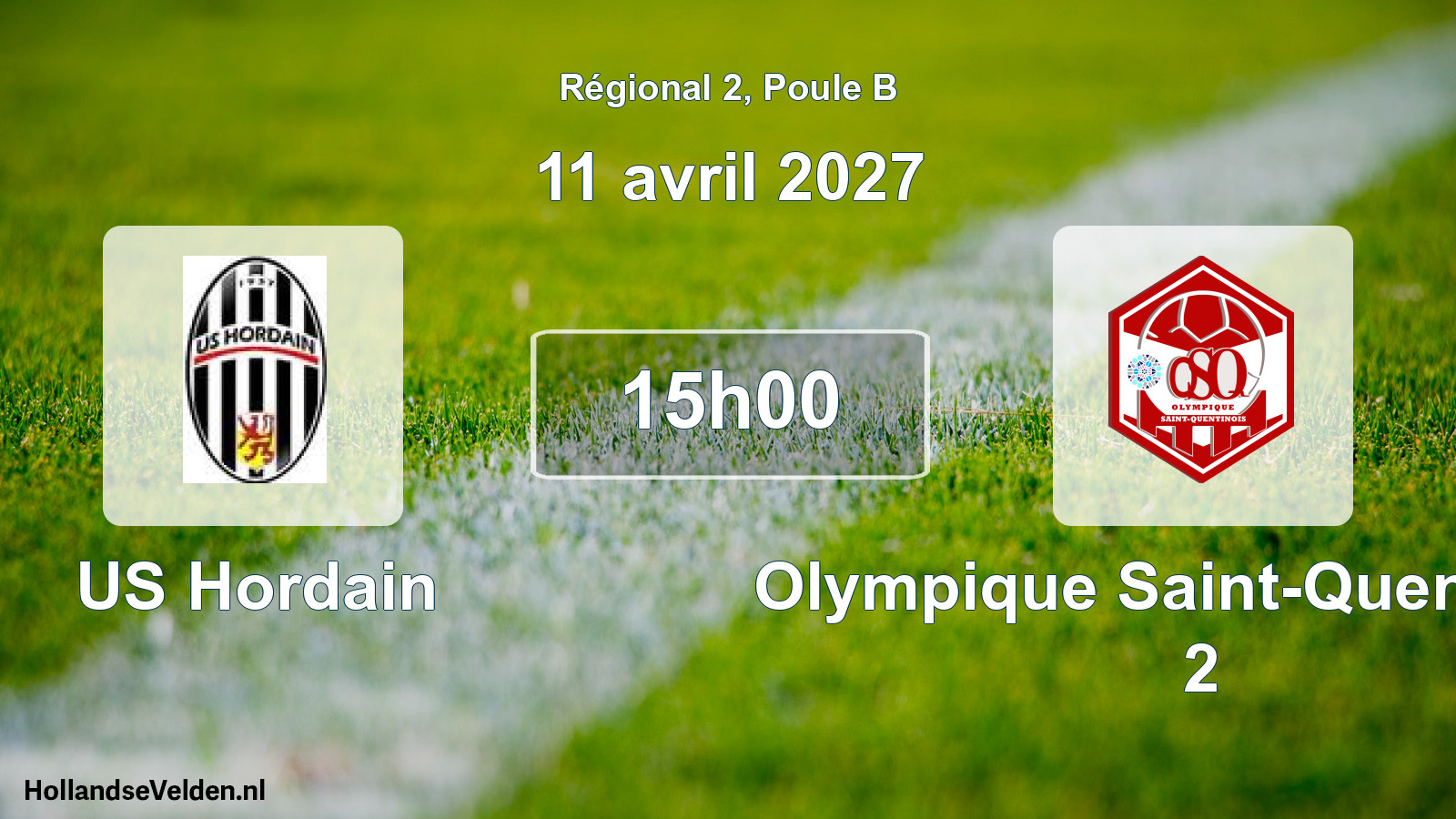 Match programmé: US Hordain - Olympique Saint-Quentinois 2 (11 avril 2027)