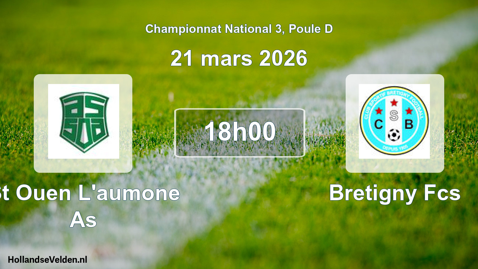 Scheduled Match: St Ouen L'aumone As - Bretigny Fcs (21 March 2026)