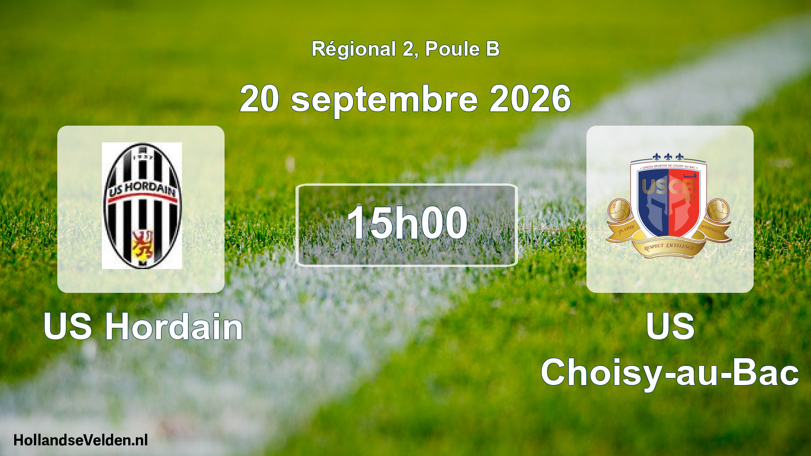 Scheduled Match: US Hordain - US Choisy-au-Bac (20 September 2026)