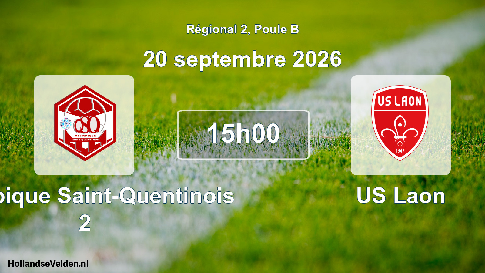 Scheduled Match: Olympique Saint-Quentinois 2 - US Laon (20 September 2026)