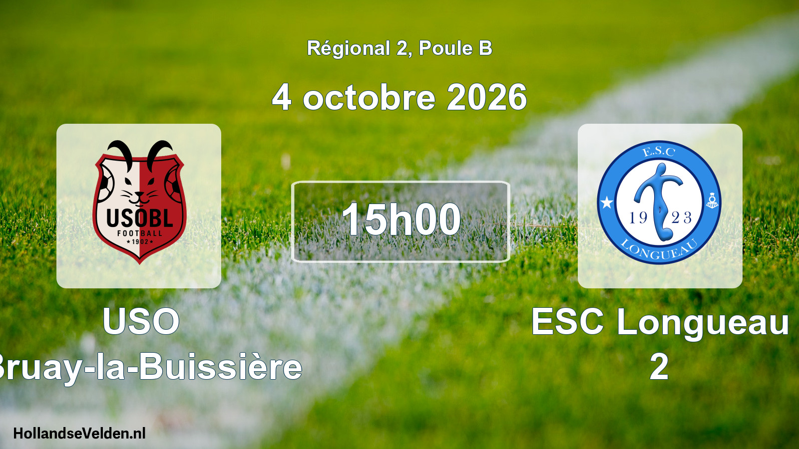 Scheduled Match: USO Bruay-la-Buissière - ESC Longueau 2 (4 October 2026)