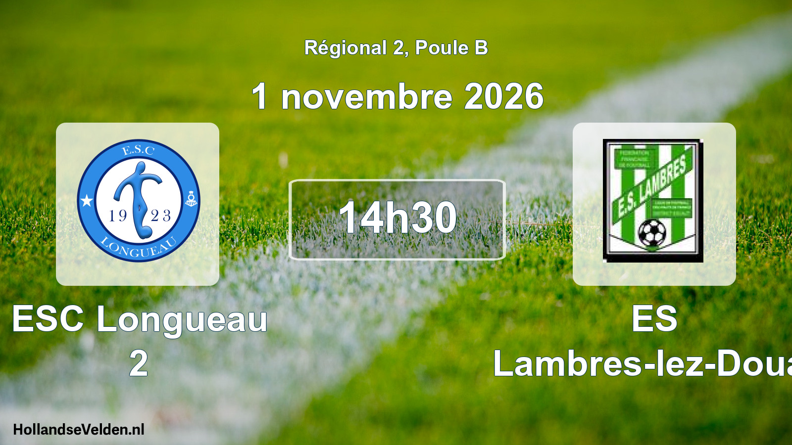 Match programmé: ESC Longueau 2 - ES Lambres-lez-Douai (1 novembre 2026)