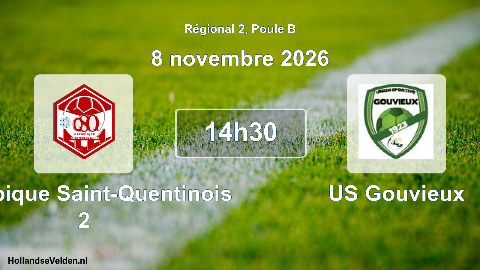 Scheduled Match: Olympique Saint-Quentinois 2 - US Gouvieux (8 November 2026)