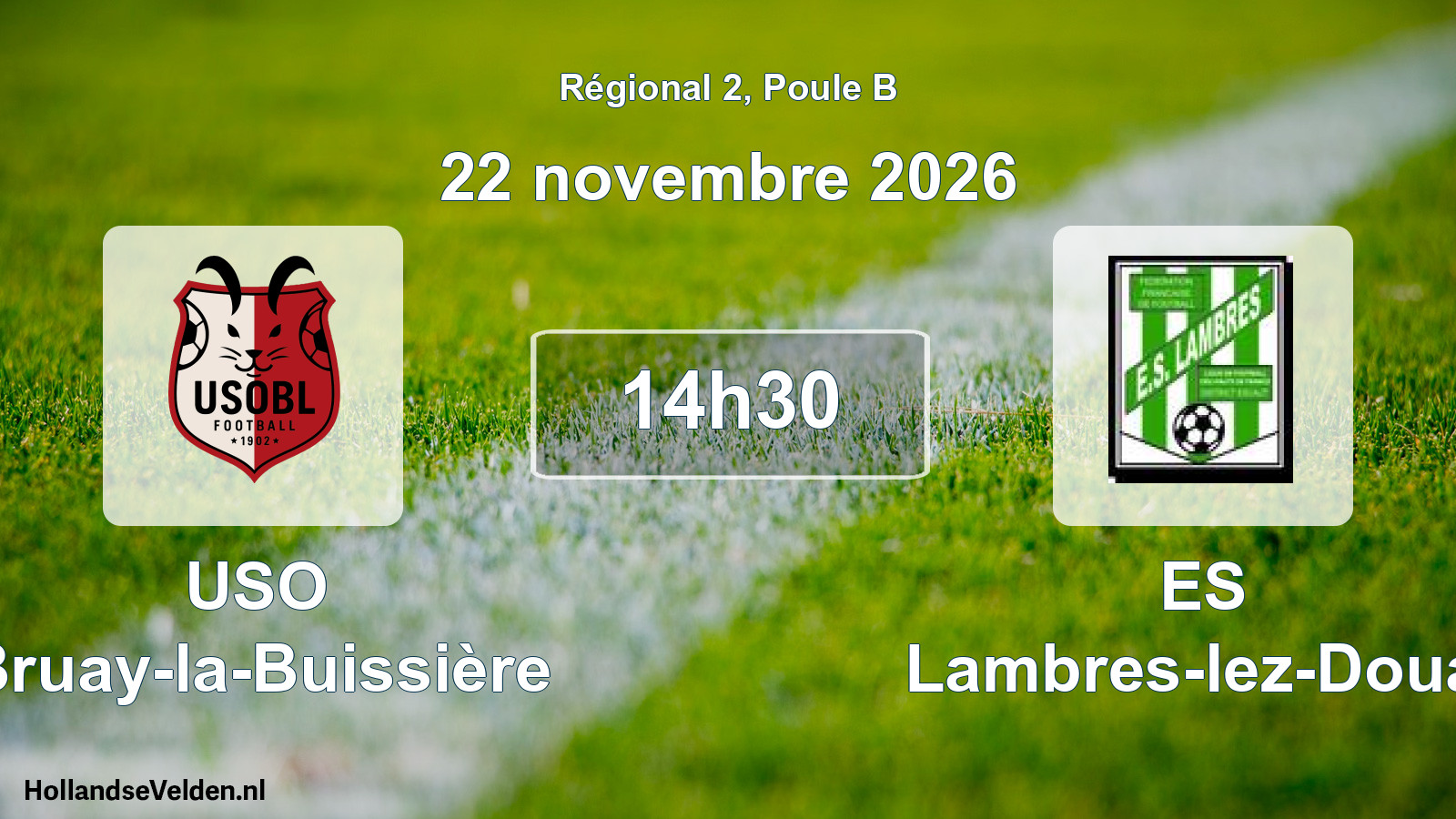 Scheduled Match: USO Bruay-la-Buissière - ES Lambres-lez-Douai (22 November 2026)