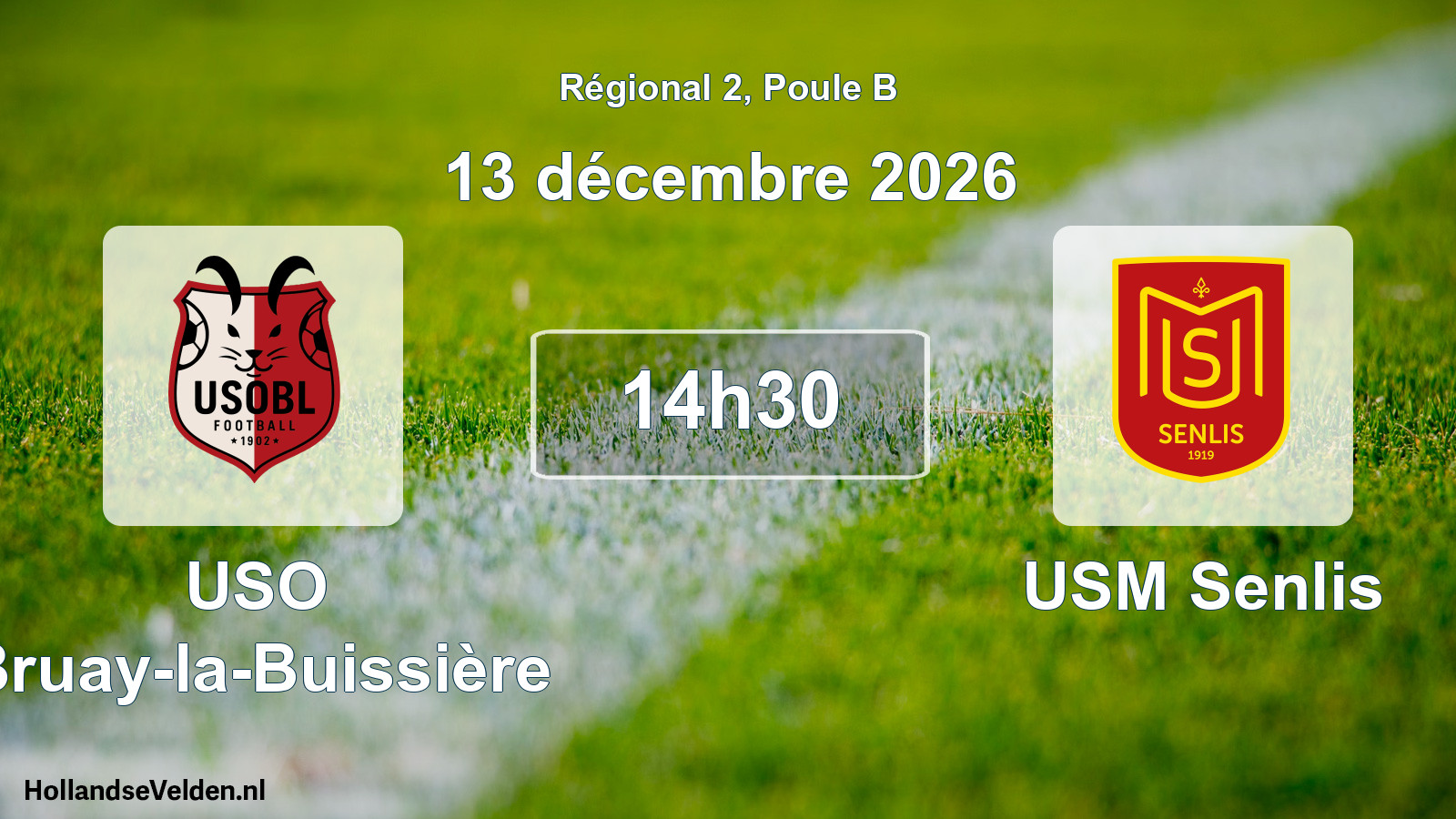 Match programmé: USO Bruay-la-Buissière - USM Senlis (13 décembre 2026)
