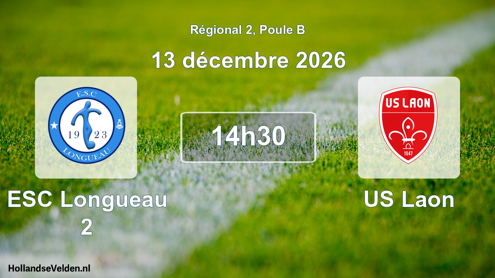 Match programmé: ESC Longueau 2 - US Laon (13 décembre 2026)