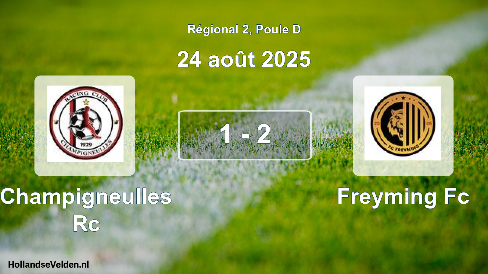 Gespeelde wedstrijd: Champigneulles Rc - Freyming Fc 1 - 2 (24 août 2025)