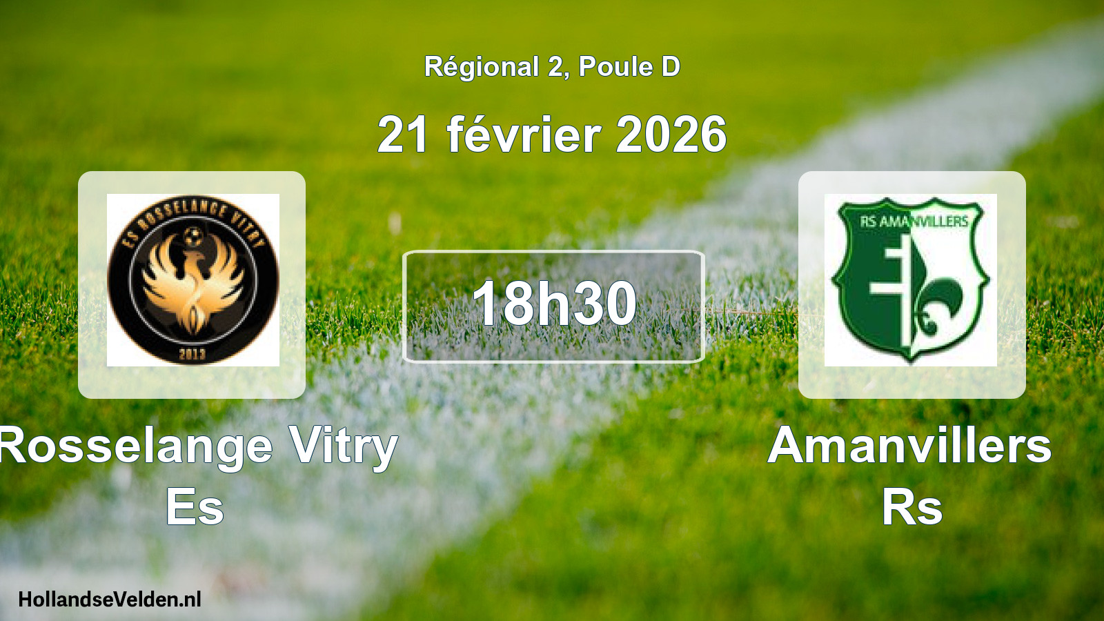 Geplande wedstrijd: Rosselange Vitry Es - Amanvillers Rs (21 février 2026)