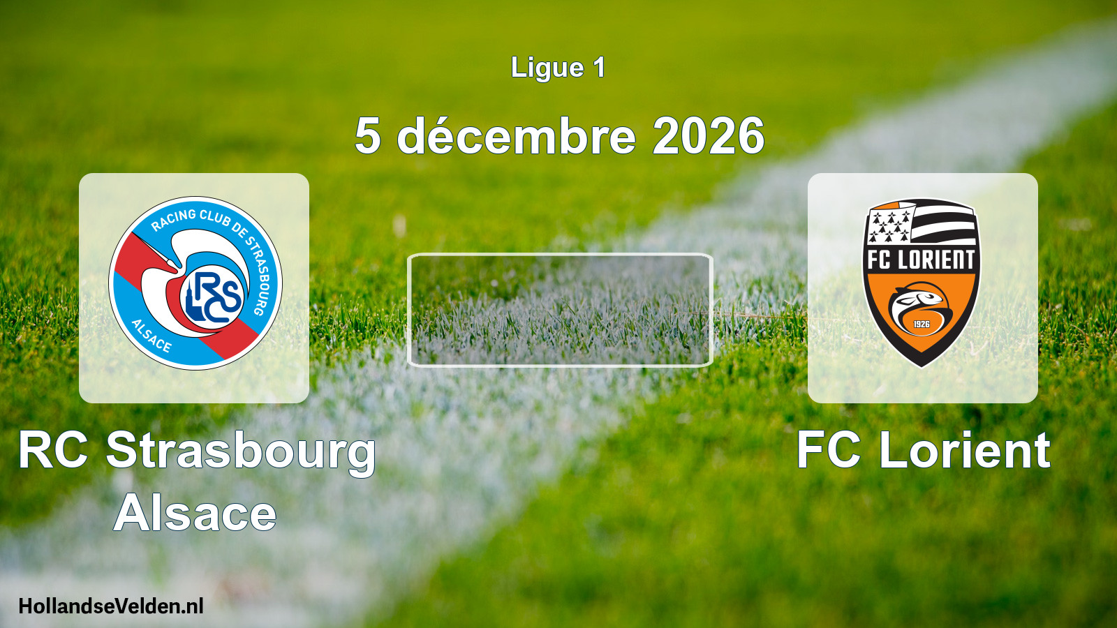 Match programmé: RC Strasbourg Alsace - FC Lorient (5 décembre 2026)