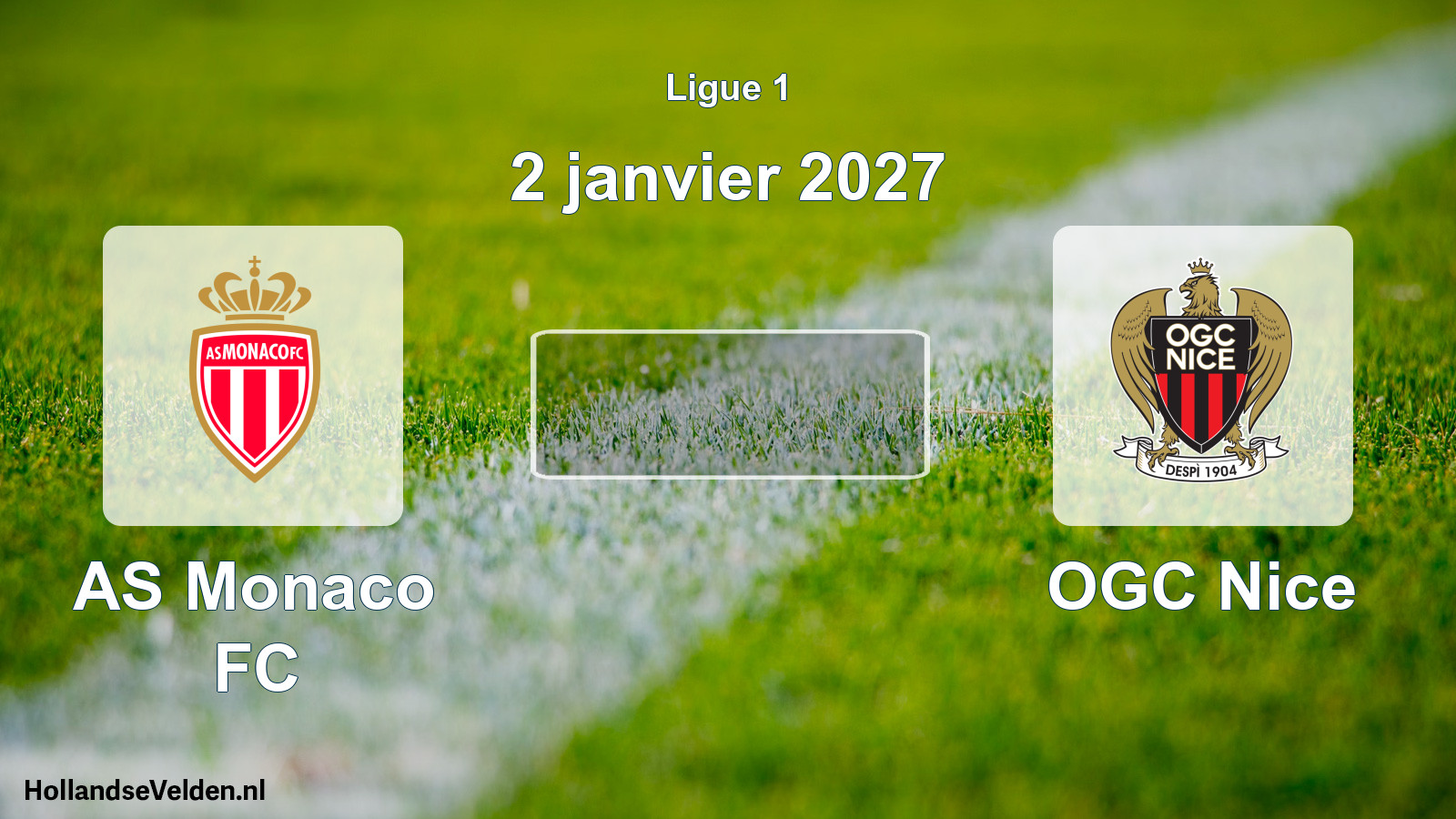 Match programmé: AS Monaco FC - OGC Nice (2 janvier 2027)