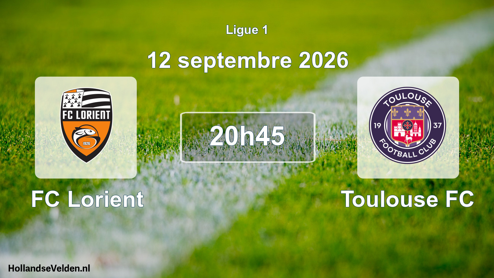 Match programmé: FC Lorient - Toulouse FC (12 septembre 2026)