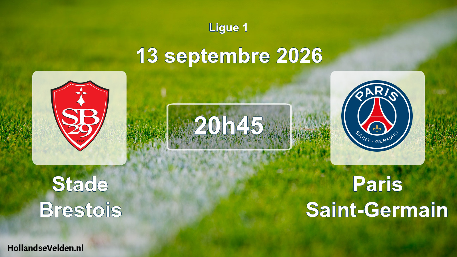 Match programmé: Stade Brestois - Paris Saint-Germain (13 septembre 2026)