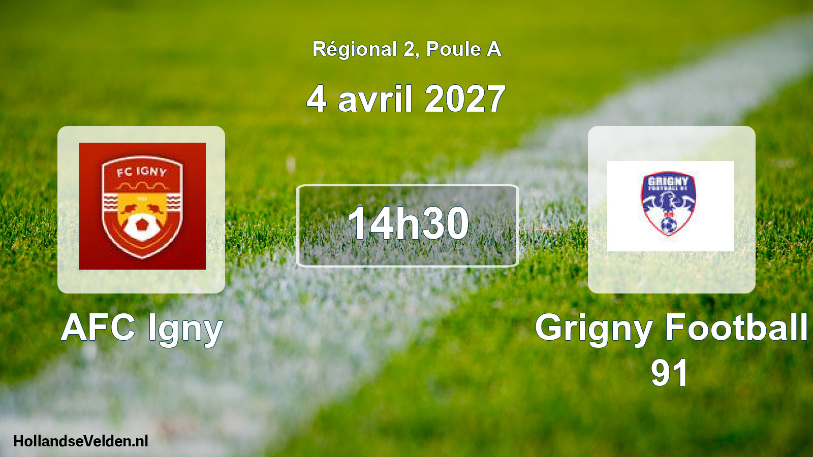 Scheduled Match: AFC Igny - Grigny Football 91 (4 April 2027)
