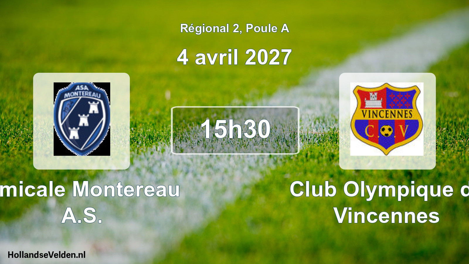 Scheduled Match: Amicale Montereau A.S. - Club Olympique de Vincennes (4 April 2027)