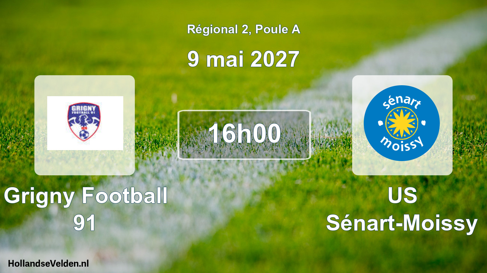 Match programmé: Grigny Football 91 - US Sénart-Moissy (9 mai 2027)