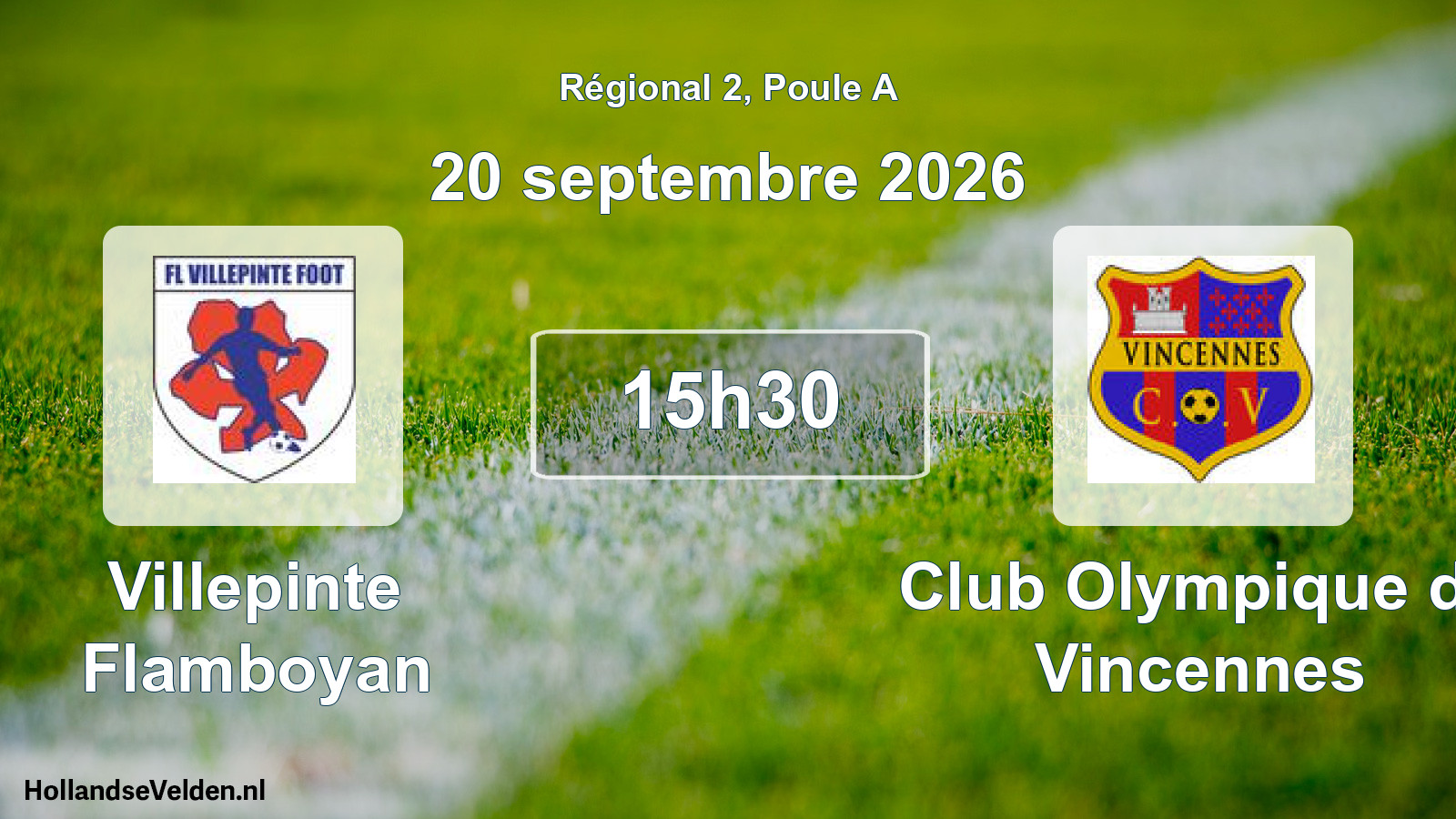 Scheduled Match: Villepinte Flamboyan - Club Olympique de Vincennes (20 September 2026)