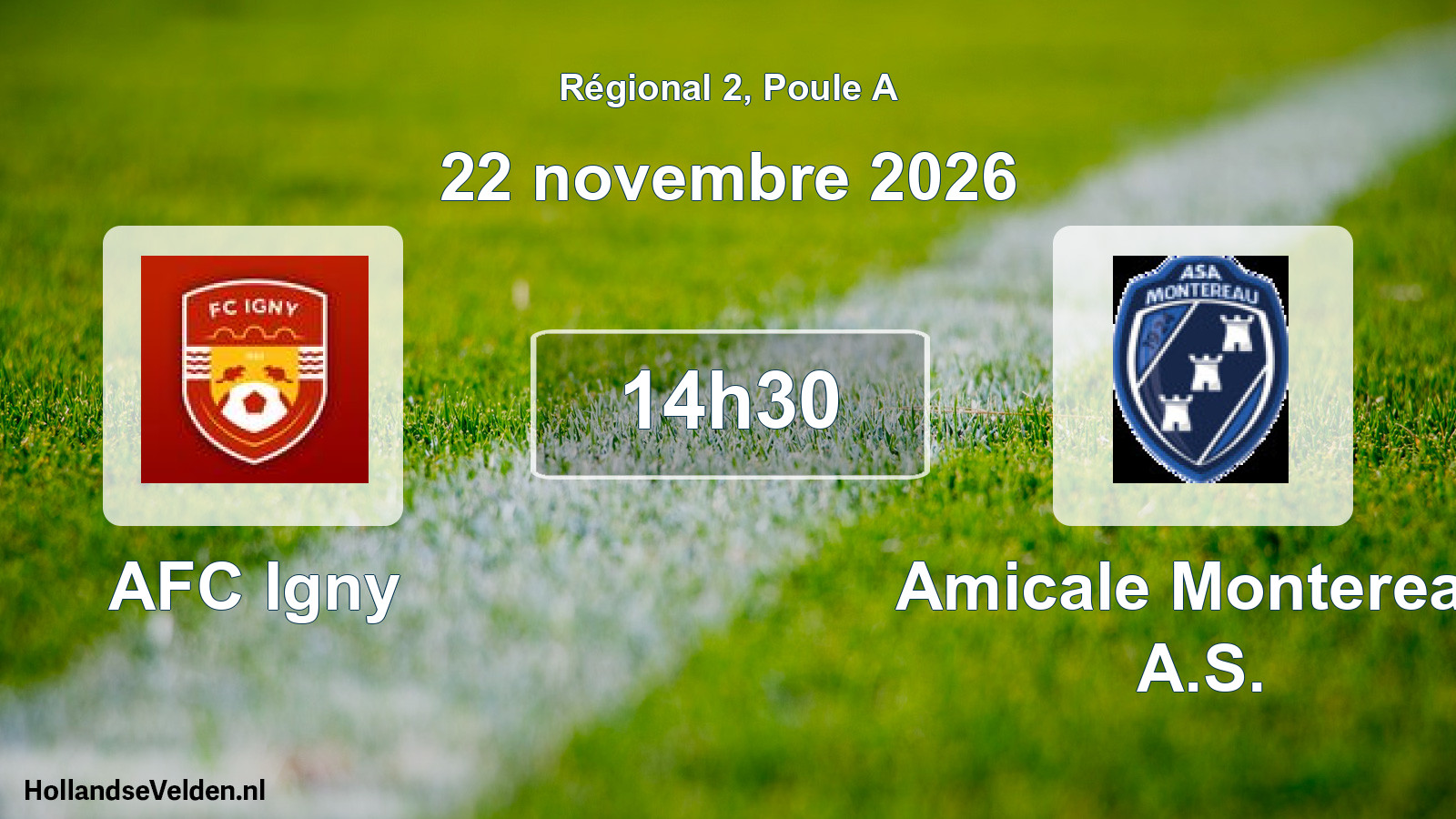 Scheduled Match: AFC Igny - Amicale Montereau A.S. (22 November 2026)