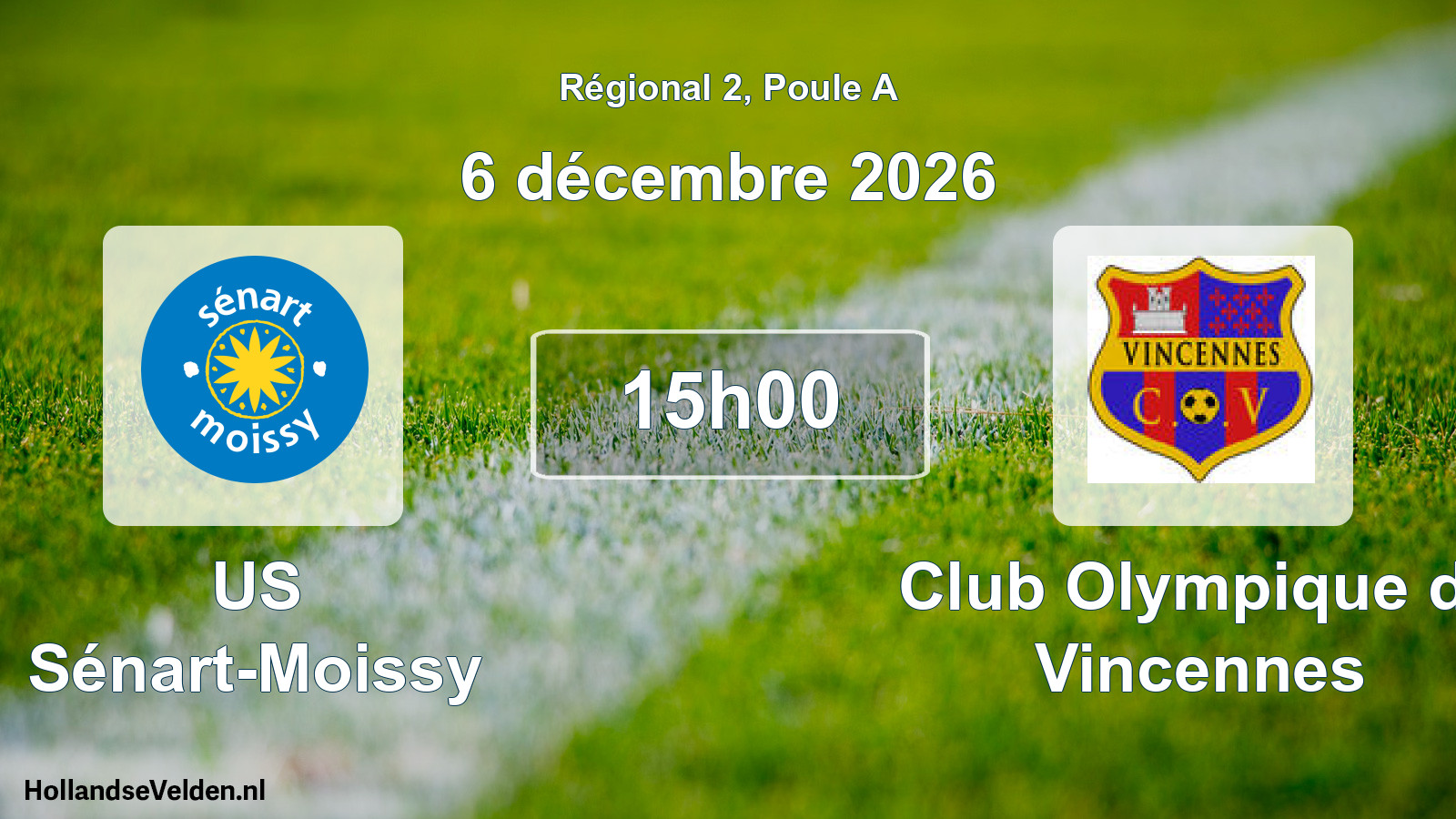 Scheduled Match: US Sénart-Moissy - Club Olympique de Vincennes (6 December 2026)