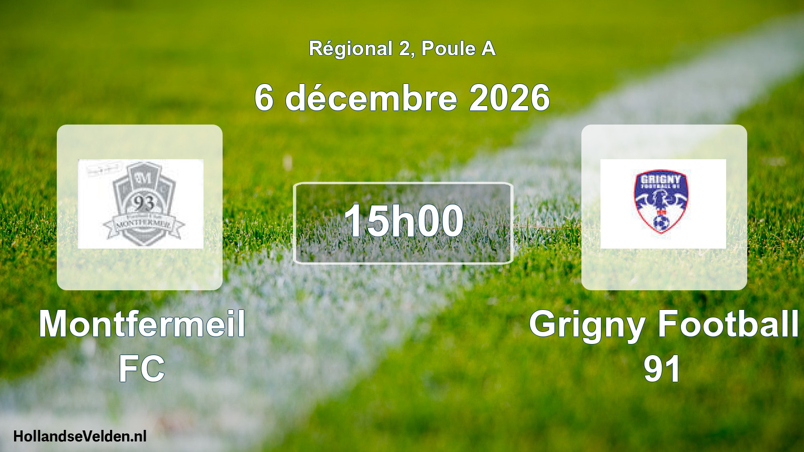 Scheduled Match: Montfermeil FC - Grigny Football 91 (6 December 2026)