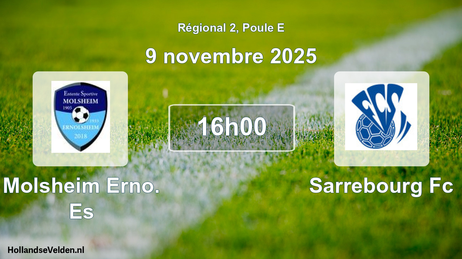 Geplande wedstrijd: Molsheim Erno. Es - Sarrebourg Fc (9 november 2025)