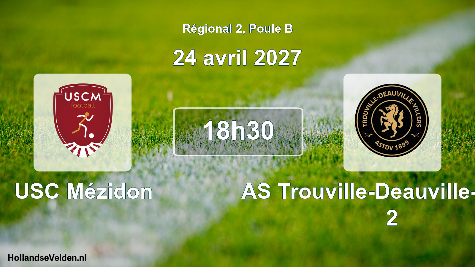 Match programmé: USC Mézidon - AS Trouville-Deauville-Villers 2 (24 avril 2027)