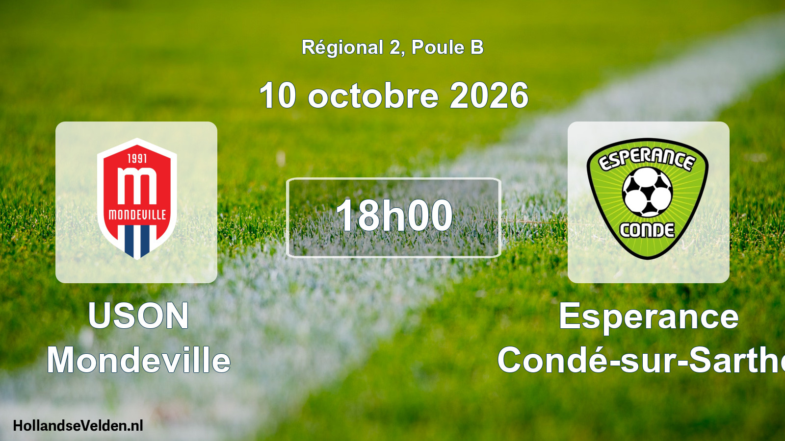 Match programmé: USON Mondeville - Esperance Condé-sur-Sarthe (10 octobre 2026)