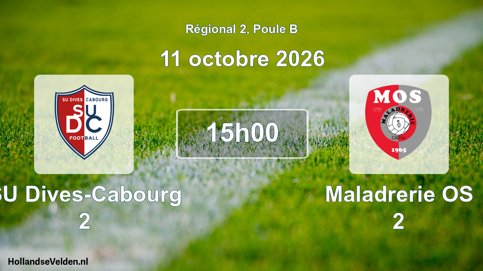 Match programmé: SU Dives-Cabourg 2 - Maladrerie OS 2 (11 octobre 2026)