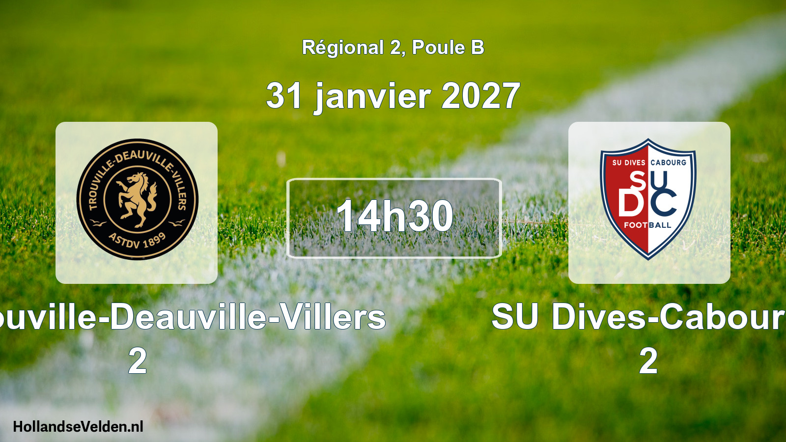 Match programmé: AS Trouville-Deauville-Villers 2 - SU Dives-Cabourg 2 (31 janvier 2027)