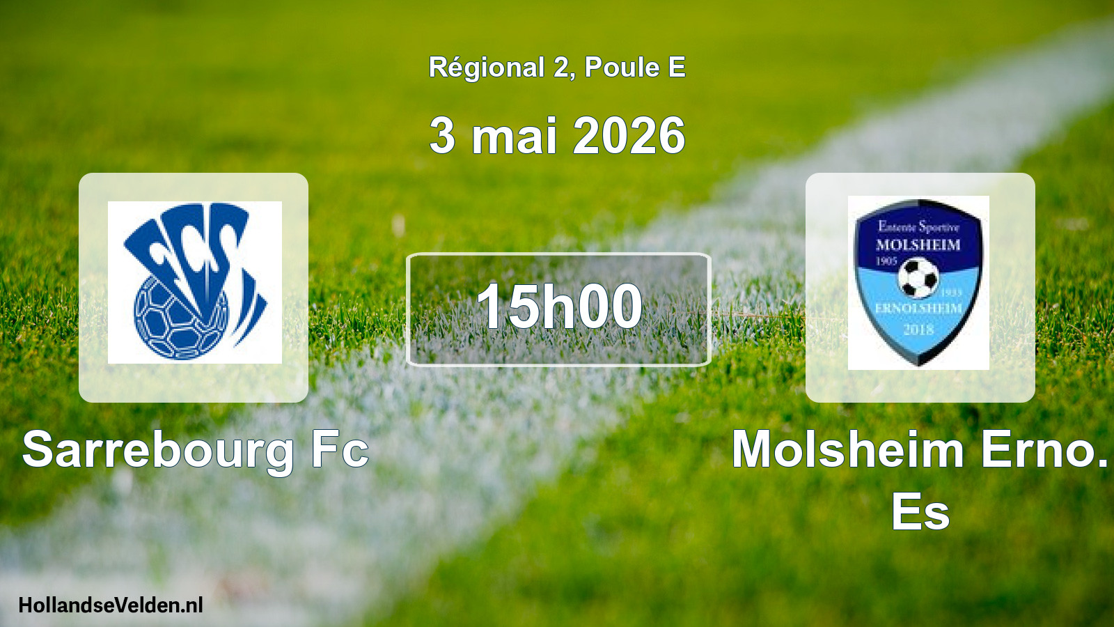 Scheduled Match: Sarrebourg Fc - Molsheim Erno. Es (3 May 2026)