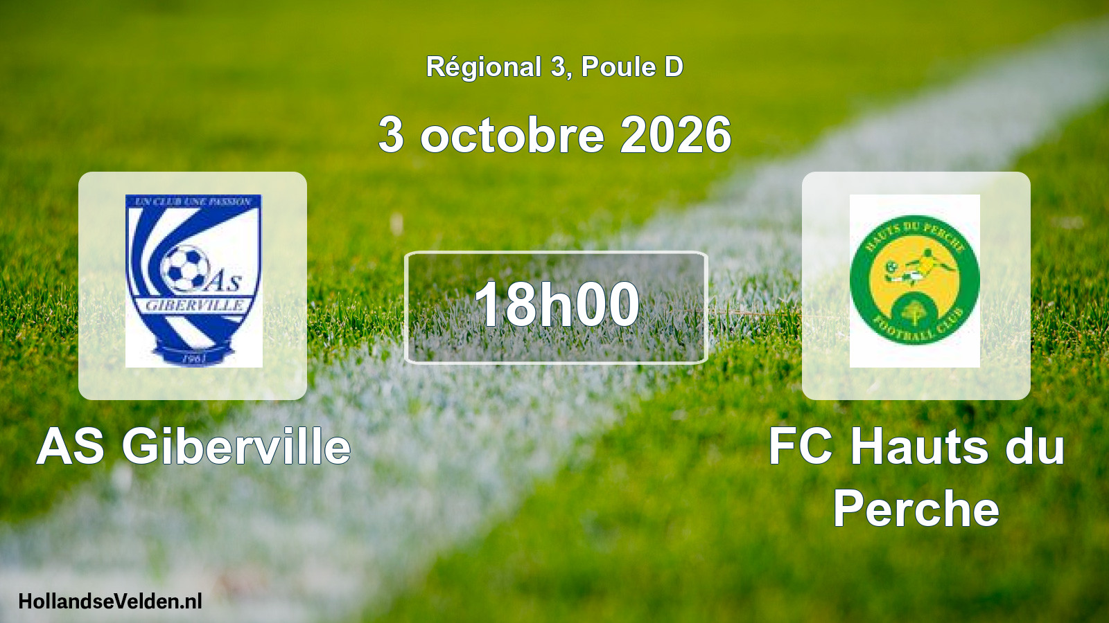 Match programmé: AS Giberville - FC Hauts du Perche (3 octobre 2026)