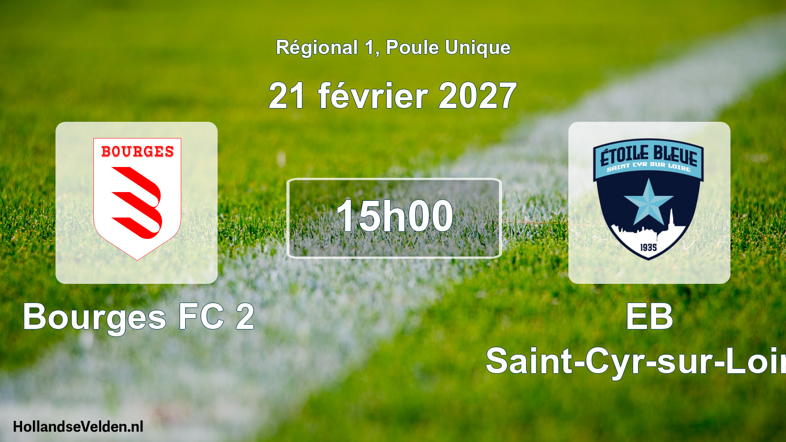 Match programmé: Bourges FC 2 - EB Saint-Cyr-sur-Loire (21 février 2027)