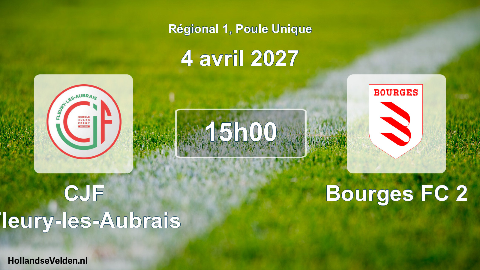 Match programmé: CJF Fleury-les-Aubrais - Bourges FC 2 (4 avril 2027)