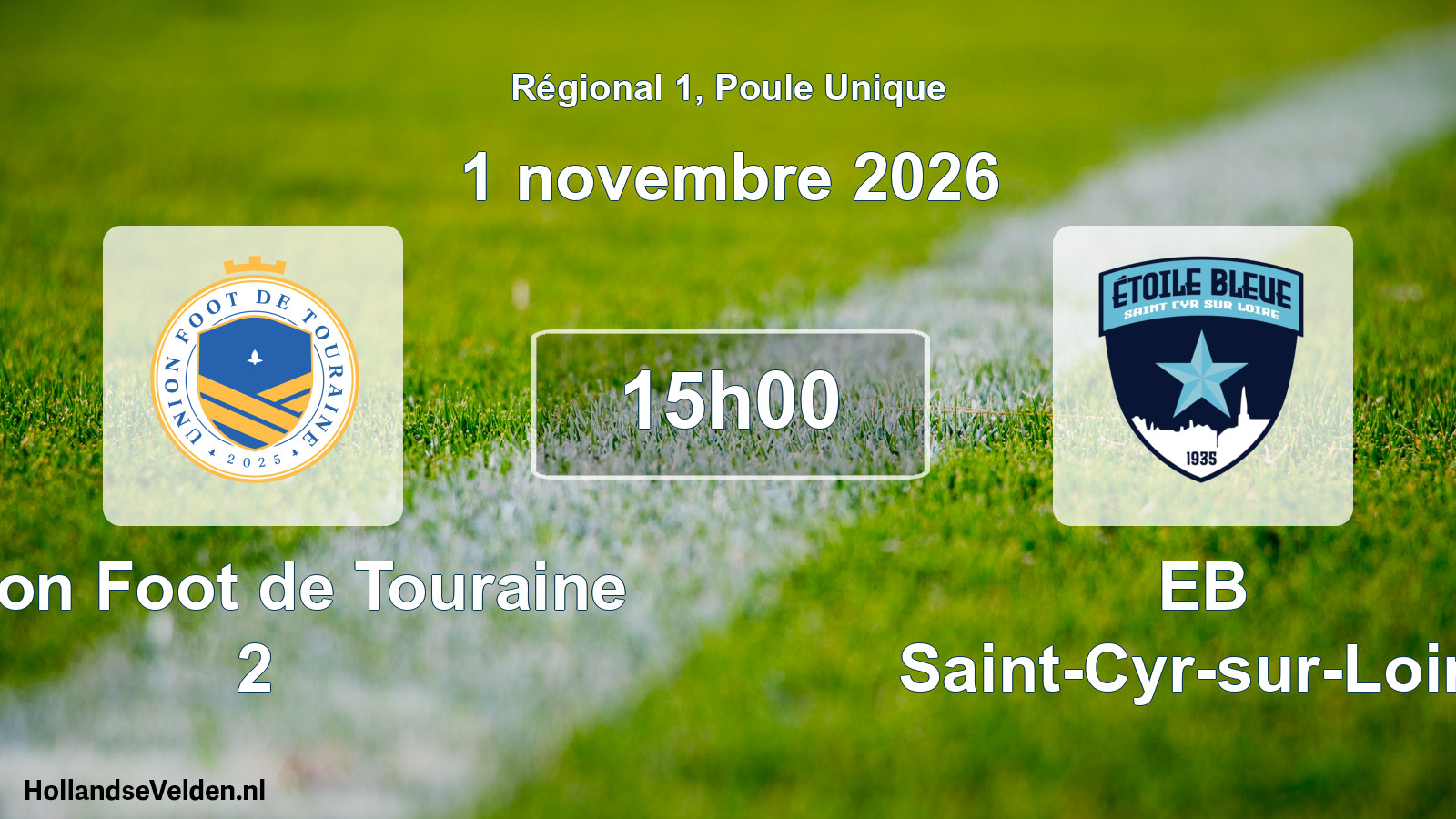 Match programmé: Union Foot de Touraine 2 - EB Saint-Cyr-sur-Loire (1 novembre 2026)