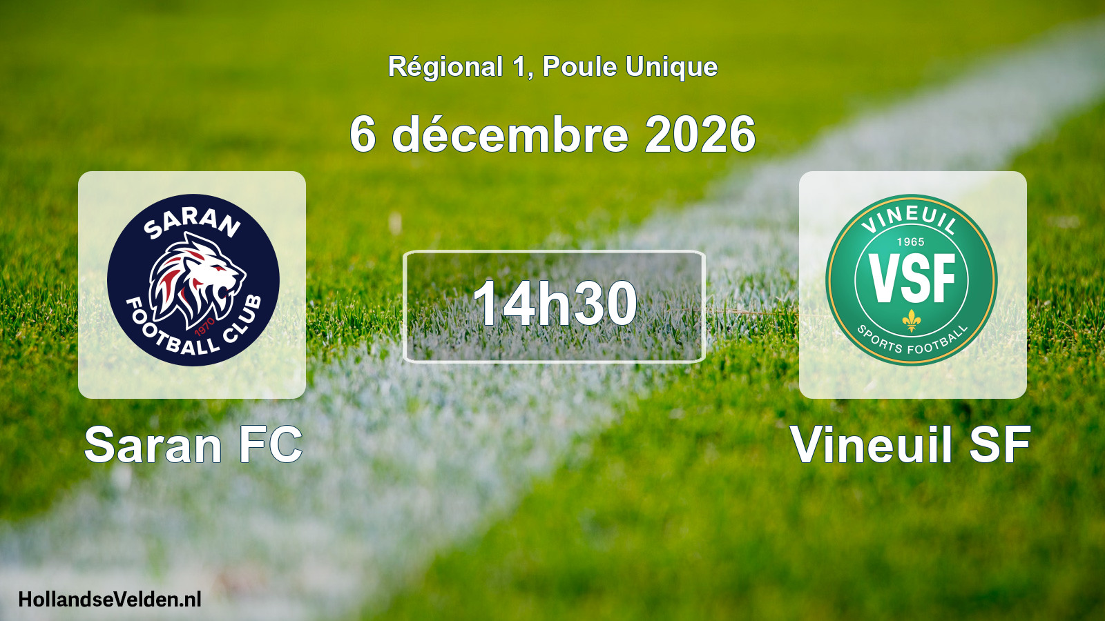 Match programmé: Saran FC - Vineuil SF (6 décembre 2026)