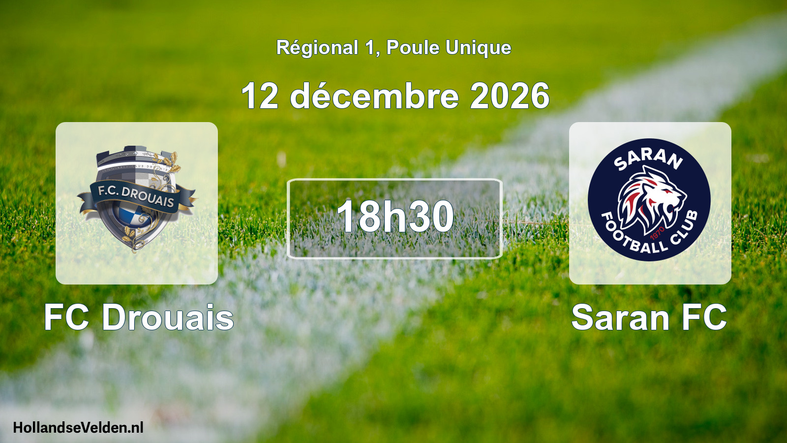 Match programmé: FC Drouais - Saran FC (12 décembre 2026)