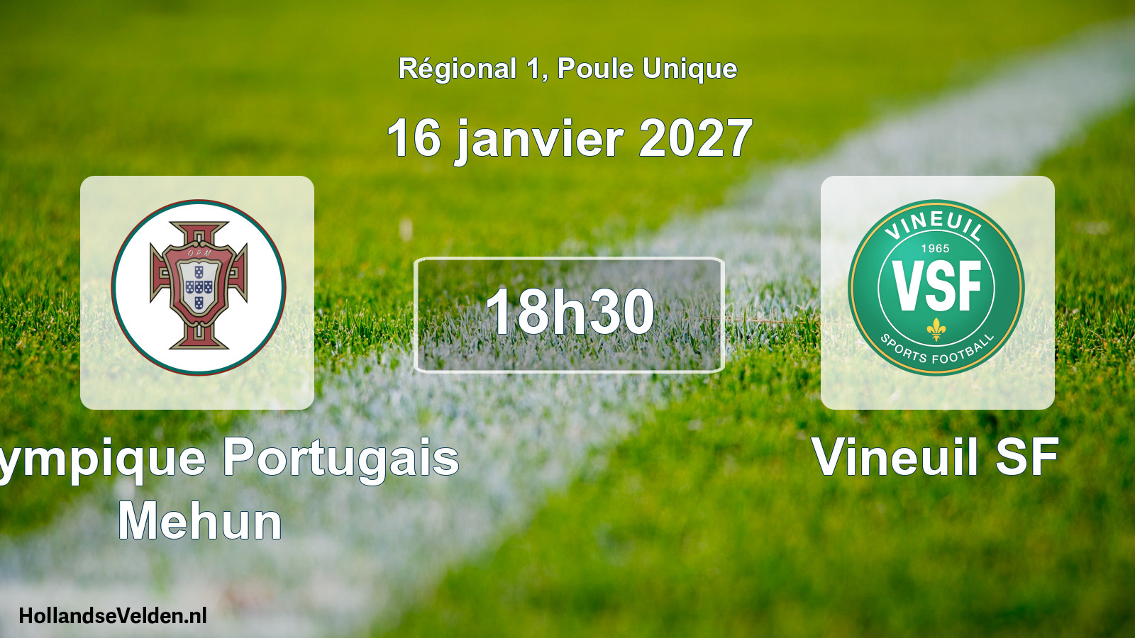 Match programmé: Olympique Portugais Mehun - Vineuil SF (16 janvier 2027)