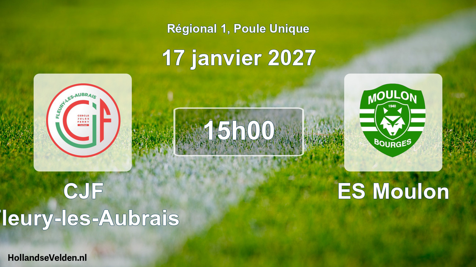 Match programmé: CJF Fleury-les-Aubrais - ES Moulon (17 janvier 2027)